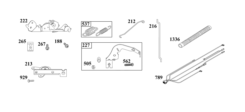 Controls Group Diagram and Parts List for 49R977-0016-G1  Briggs and Stratton Engine